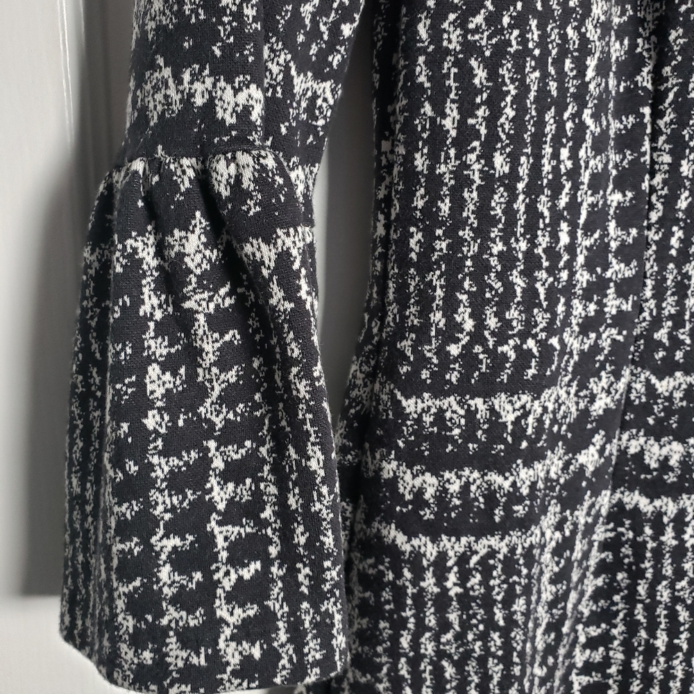 Talbots Womens Dress Black Sheath Workwear Houndstooth Cotton Blend Knit - Picture 4 of 8